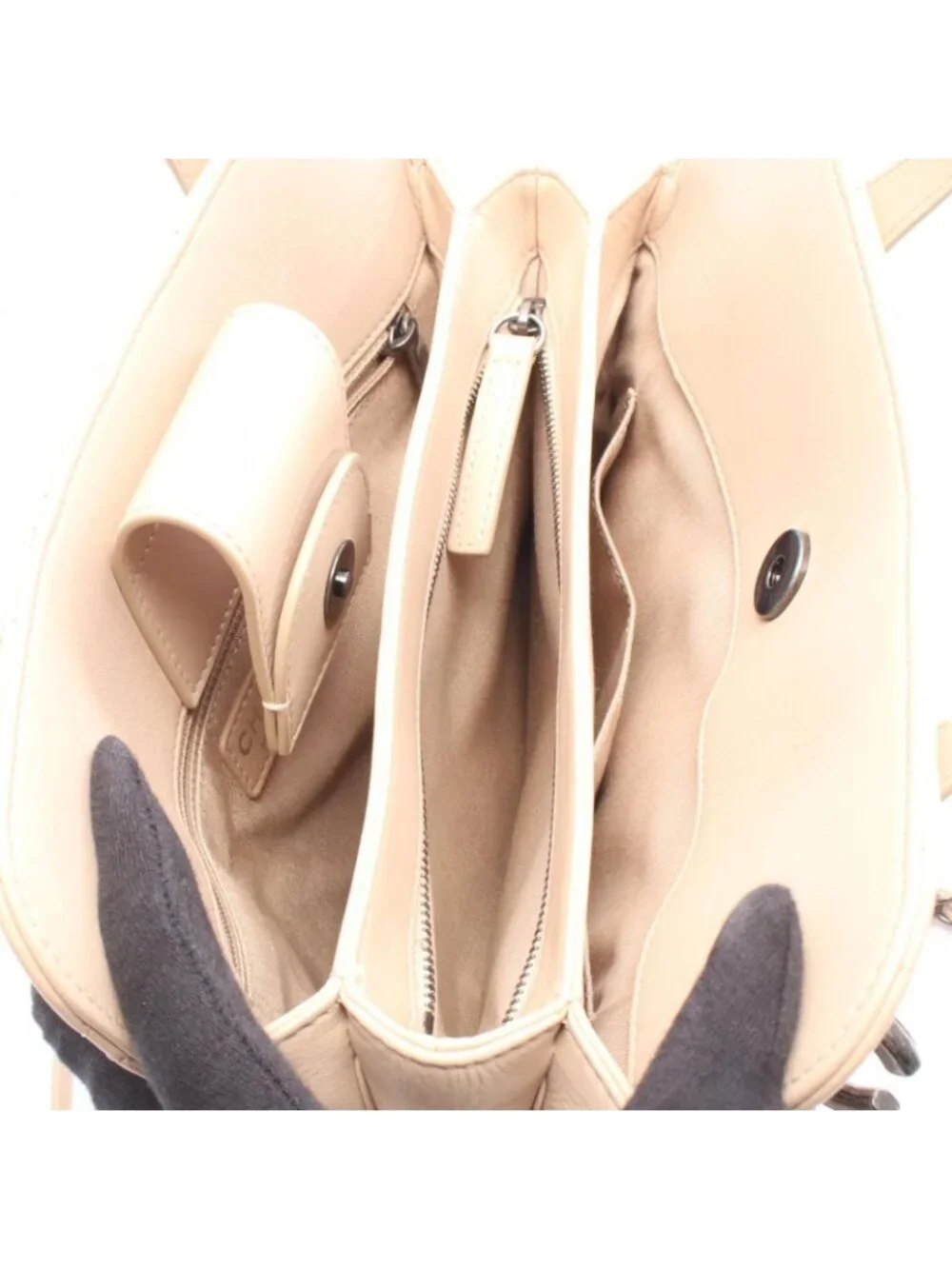 Chanel Shoulder Bag Quilted Light Beige Lambskin 2-Way